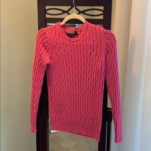 Vineyard Vines cable knit pink sweater